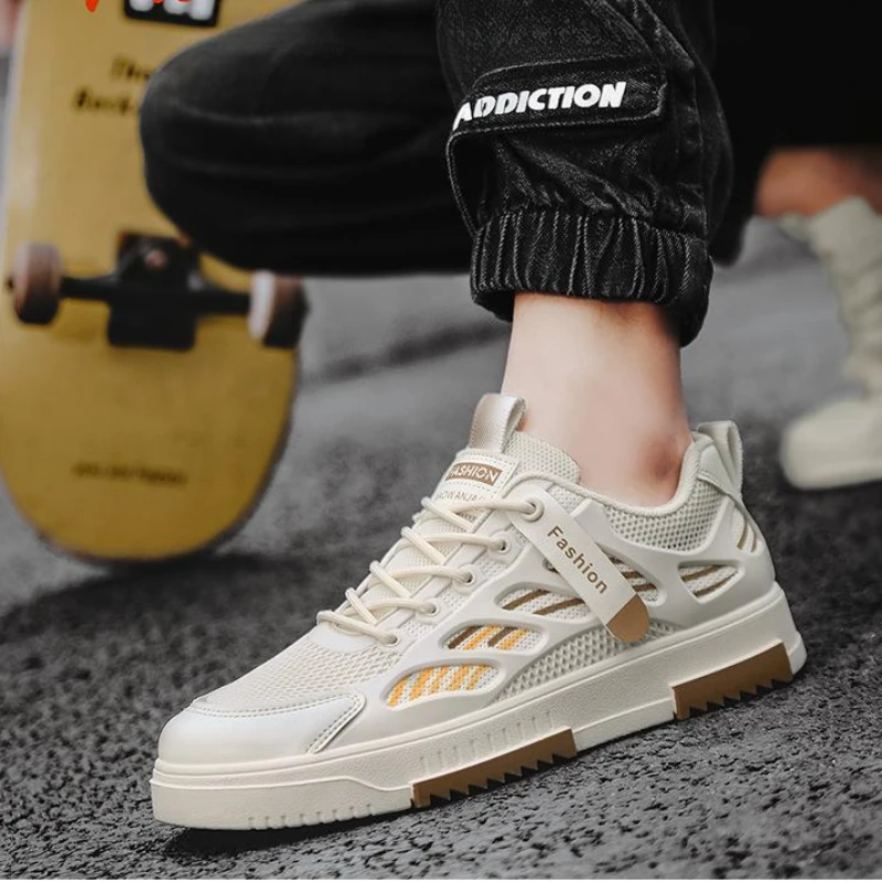 Men's Canvas Shoes Outdoor Casual Shoes Non Slip Sneakers Mesh Breathable Running Shoes for Men Comfort Tenis Masculino Hombre