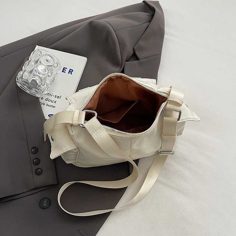 CMM Small Nylon Double Pockets Shoulder Bags for Women 2024 Korean Fashion Handbags and Purses Lady Crossbody Bag