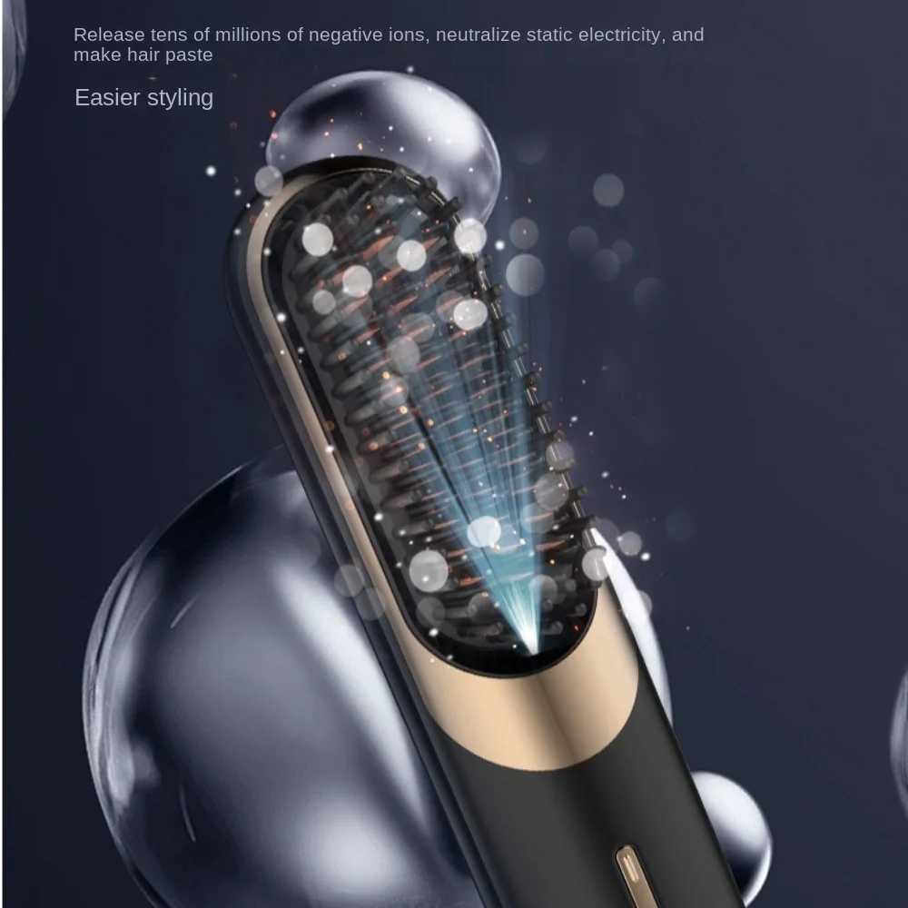 Negative Ion Hair Straightener Comb Thermostatic Wireless Electric Hot Comb Multifunctional 4 Temperatures W250610