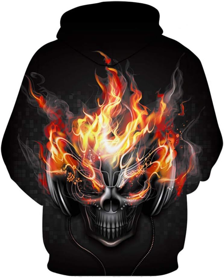 Halloween Hoodie for Mens Womens Unisex 3D Digital Printed Hoodie Novelty Skull Sweatshirt Pullover Hoodies sweatshirt fashion