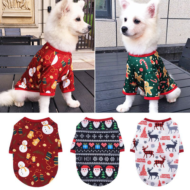 Christmas Pet Dog Clothes Breathable Pet Coat for Puppy Coral Fleece Dog Hoodies Winter Comfort Dog Sweatshirt Pet Supplies