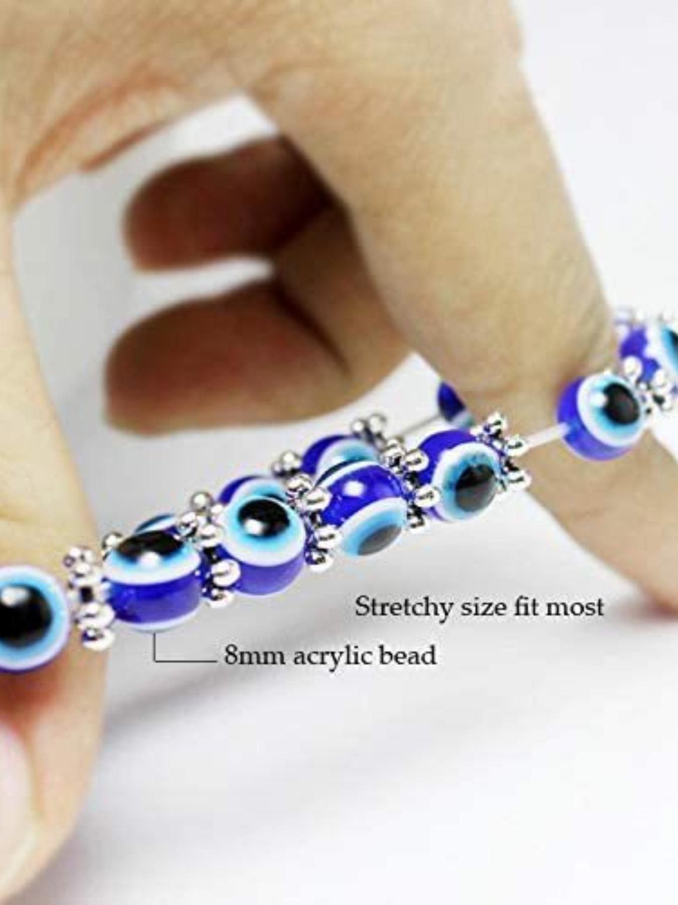 Vintage Blue Eye Bead Charm Bracelet with Evil Eye - European Fashion Accessory