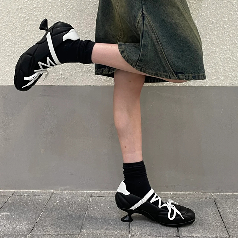 Butterfly e700d Toe Round Knot Mary Janes Cross Strap High Heel 2024 New Shallow Hollow Ballet Fashion Women Hook & Loop Shoes 48a8 493c