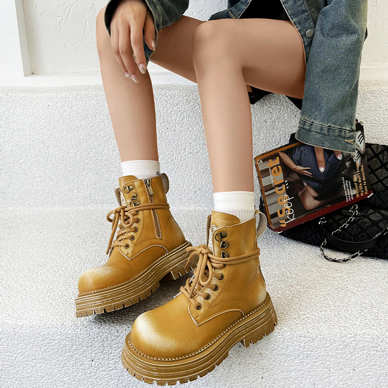 AIYUQI Boots Women Platform 2024 New Autumn Genuine Leather Fashion Retro Women Ankle Boots British Style Women's Biker Boots