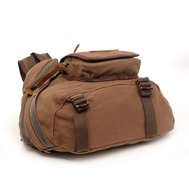 Multifunctional Chest Bags Men Quality Canvas Shoulder Bag Casual Vintage Crossbody Bags Multi-pockets Travel Pack XA781ZC 240903