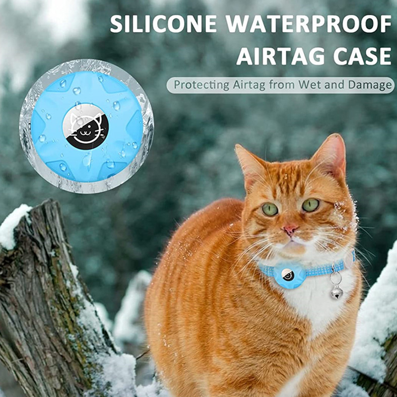for Apple AirTag Cat Collar,Air Tag Pet Collar with airtag Holder and Bell Reflective GPS Kitten Collar for Girl Boy Cats gatos