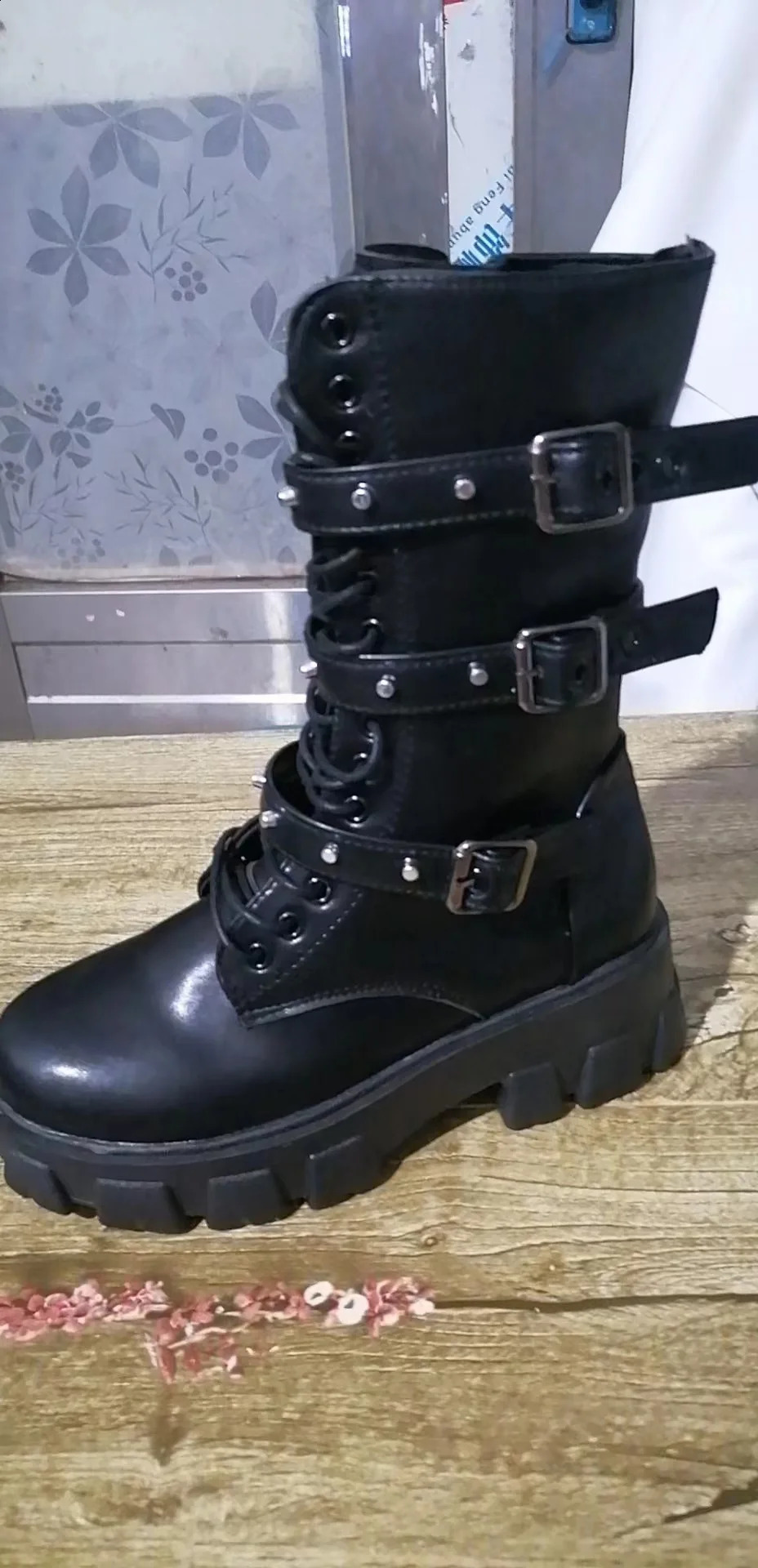 mid to small leg womens autumn and winter fashion lace zipper Botas MUJI boots sports platform heel womens shoes knee high heels 240919