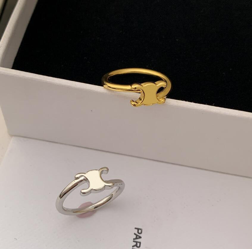 INS Style Fashionable Ring Bague Designer Party Wedding Rings 18K Gold Silver Plated Lovers Gifts Ring for Women Finger Ring