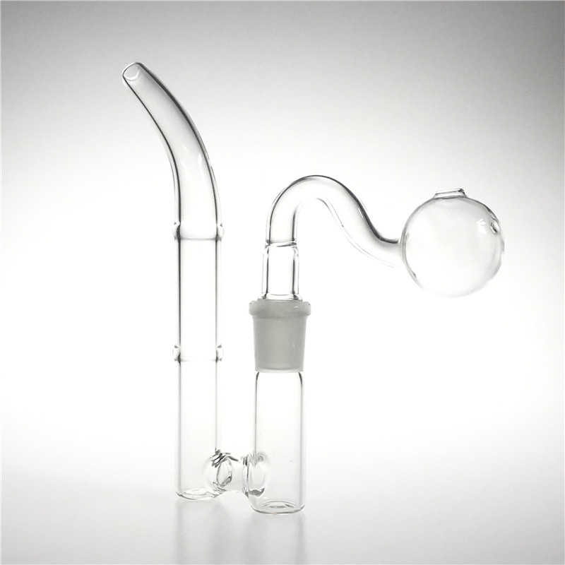 6 Inch Glass Oil Burner Bong with 14mm Female J Hook Straw Tube 2 Pcs 14mm Male S L Oil Burner Pipe Smoking Hand Pipes