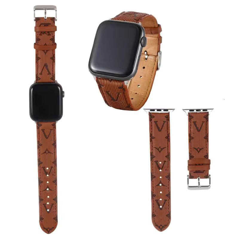 Luxury Smart Straps designer Flower Designer straps watch For Applewatch strap S8 8 6 5 4 3 2 Premium leather 38 41 44 45 49MM