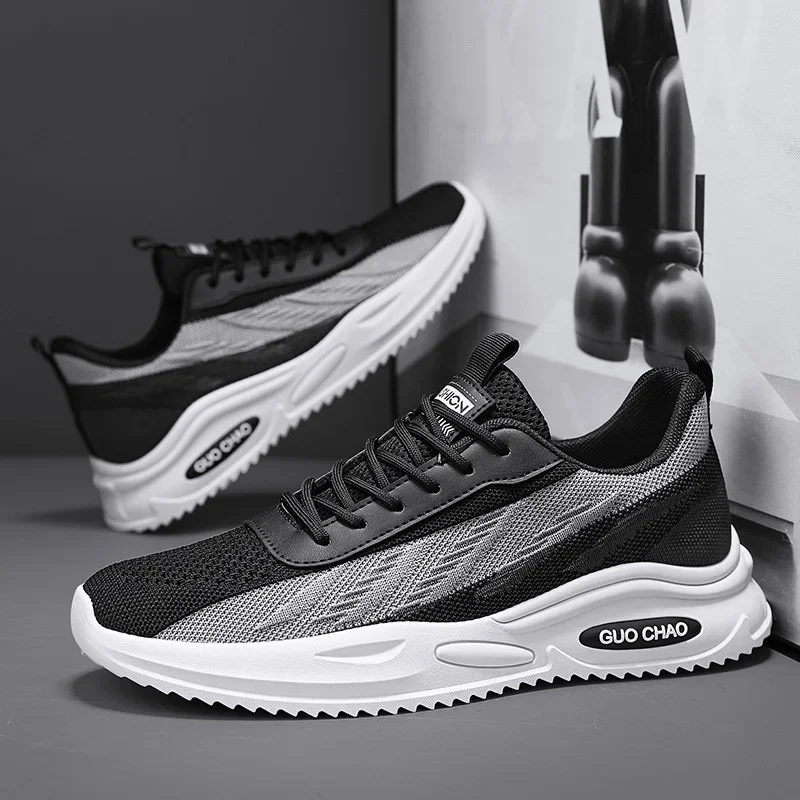 2024 Summer Breathable Shoes for Men's Running Sneakers Sports Anti slip Soft Sole Fitness Training Shoes Casual Mesh Shoes