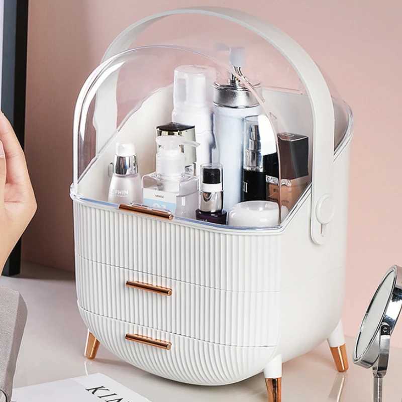 Cosmetic Storage Box Bathroom Big Capacity Waterproof Dustproof Jewelry Makeup Organizer Home Skin Care Make Up Storage Drawer Y240906