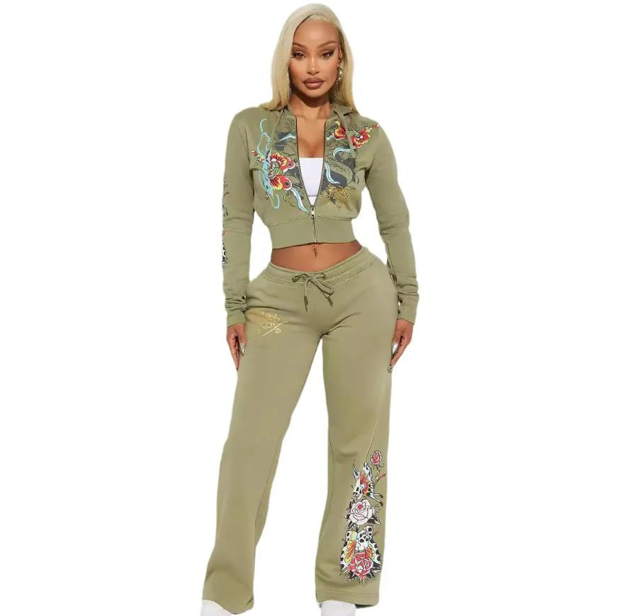 Women's Tracksuits Tracksuit Designer Letter Cartoon Printed 2 Piece Set Women Long Sleeve Hooded Jacket And Pant Suits