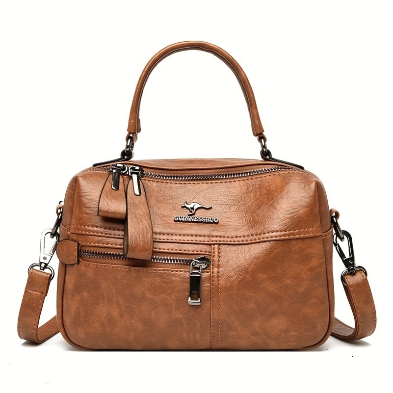 Sheepskin Boston Bag Cross Straddle Handbag Fashion Cool Soft Leather Womens 240903