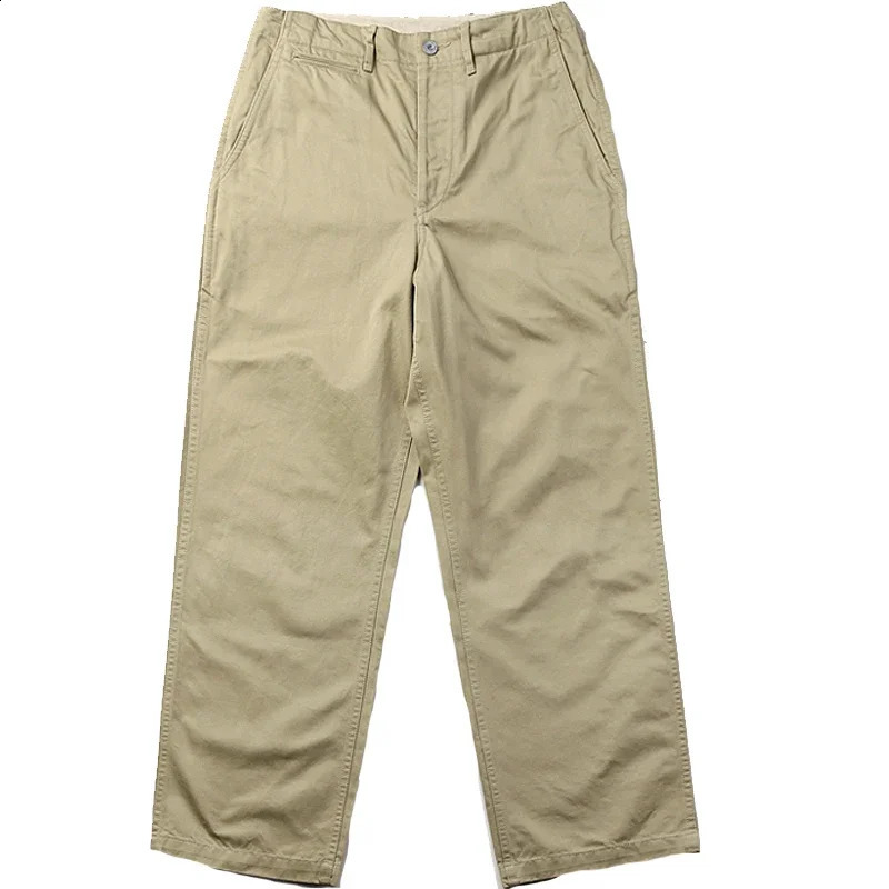 Bronson WW2 1942 US Army Chino Retro Mens Casual Pants Khaki Loose Fit 240905