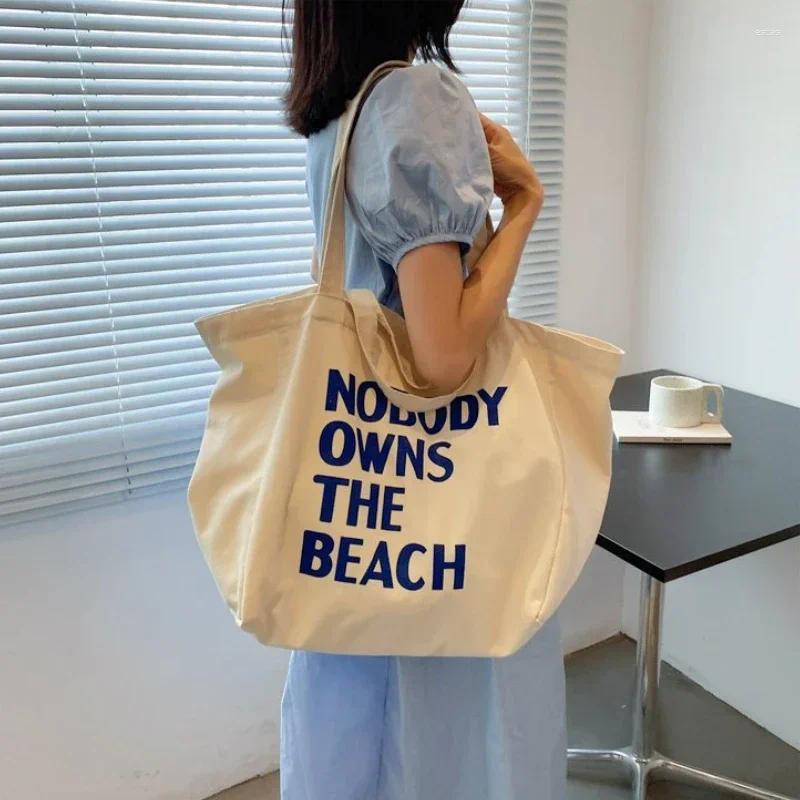 Shopping Bags Large Canvas Bag Women Shoulder Handbag Female Letters Reusable Ladies Grocery Designer Tote Eco Friendly Bolsas