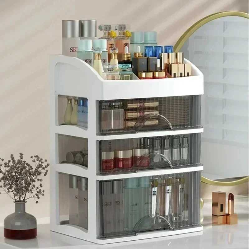 Hot Drawer Makeup Organizer Large Capacity Plastic Makeup Storage Box Lipstick Holder Large Capacity Office Supplies Storage Box Y240906