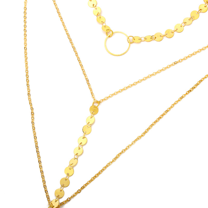 Stylish European-American Style Triple Circle Choker Necklace for Women