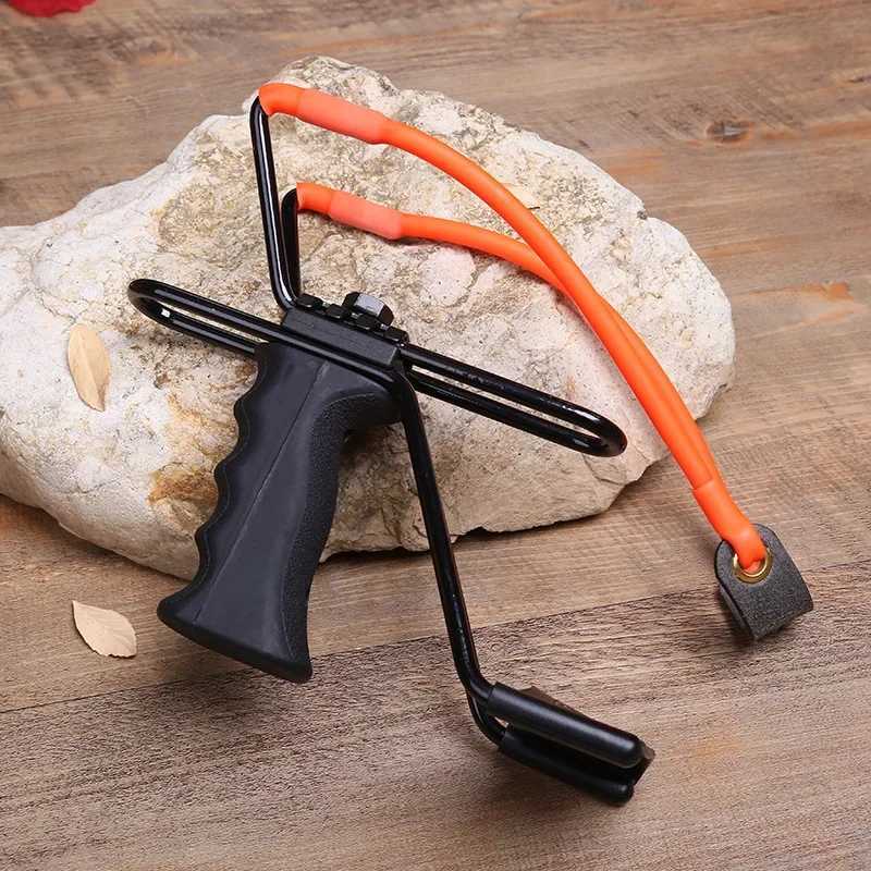 Durable outdoor heavy-duty slingshot with hunting metal rubber strap and wrist rest handle high-quality random W240905
