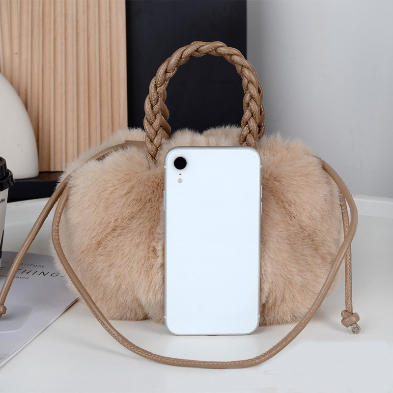 Fashion velour bag flower Plush Handbags Crossbody bag small pumpkin bag new hand-held wool-like bag fashion Joker clouds pleated bag Designer shoulde