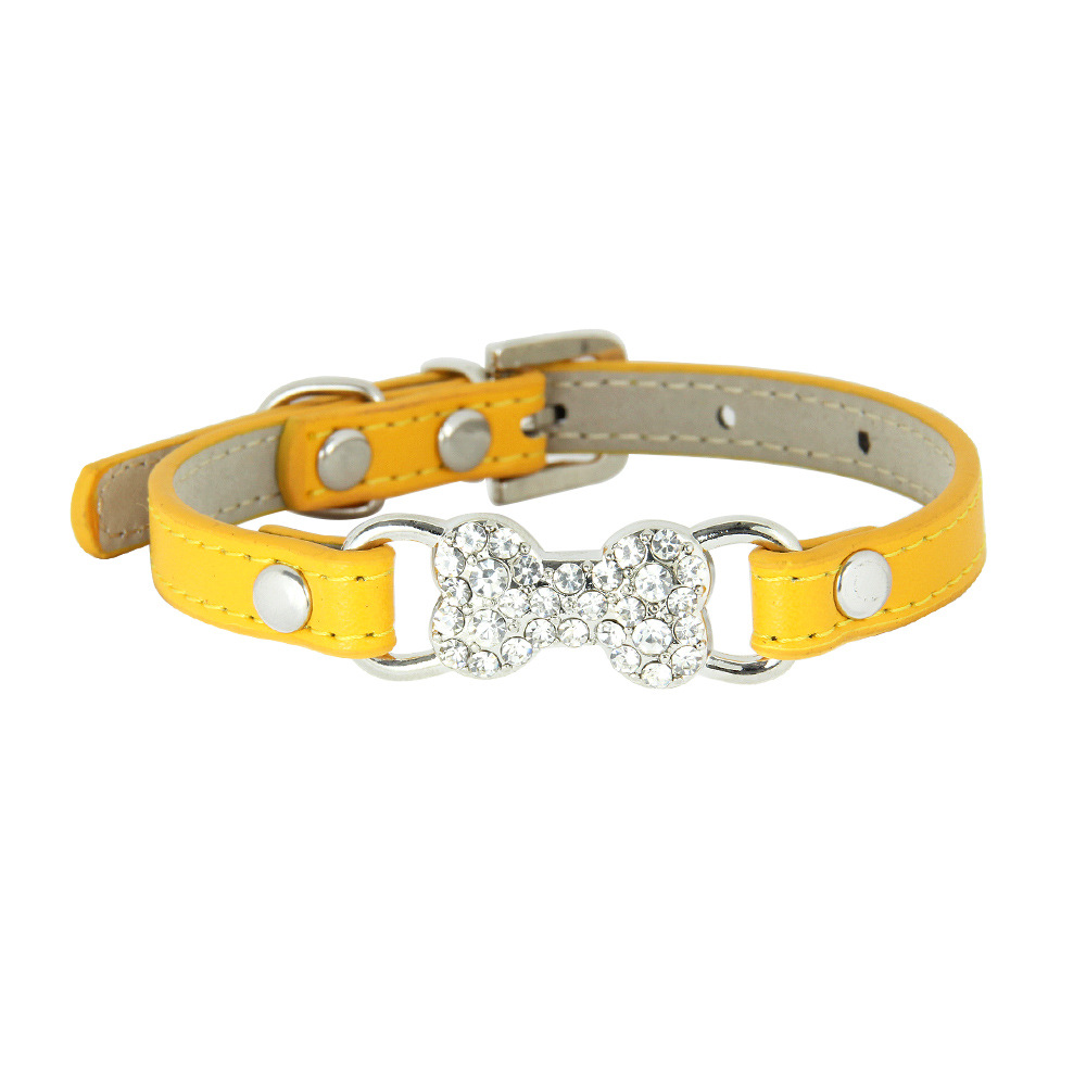 halloween Pet supplies Cute cat leash Crystal Diamond accessory pet collar Trendy PU Cat leash dog collar in stock
