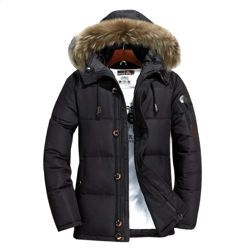Down Jackets Mens Winter Jacket Men Fashion Thick Warm Parkas Fur 90% White Duck Down Coats Casual Male Waterproof Down Jackets 240830