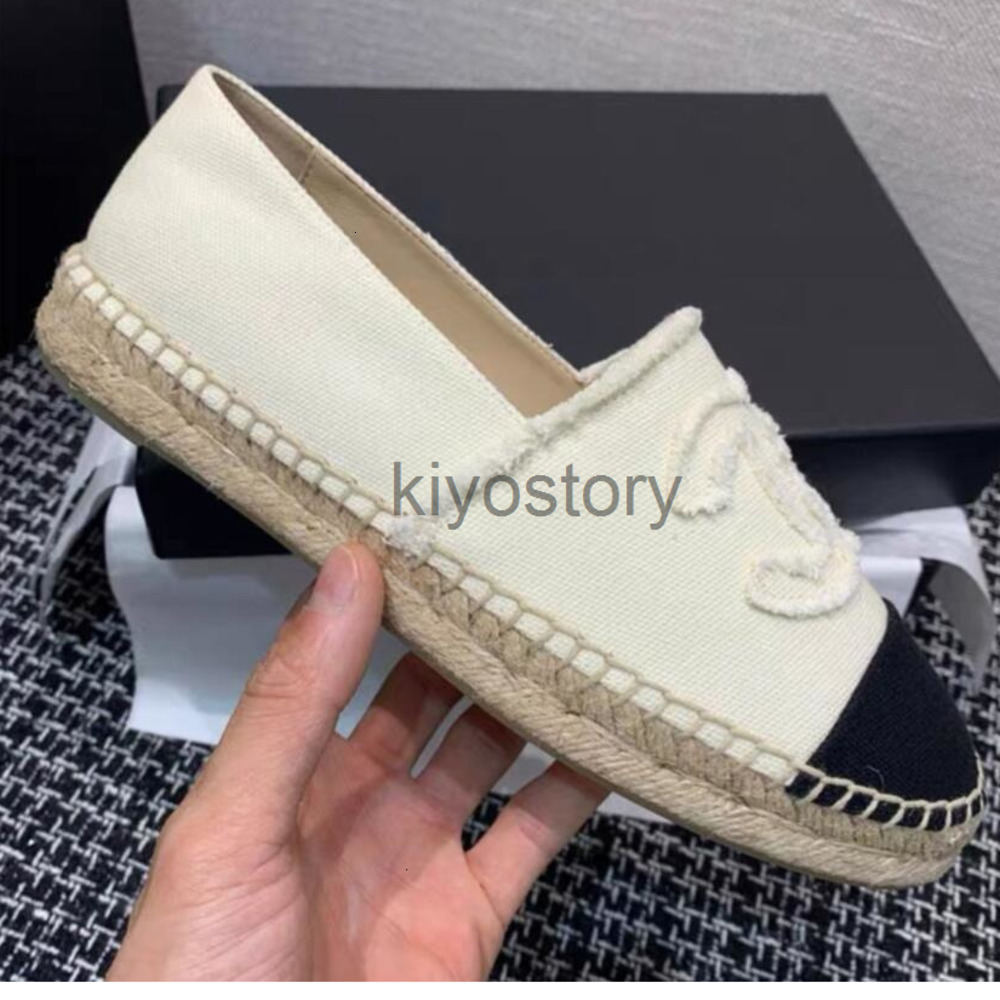 Luxury Casual Women Shoes Espadrilles Summer Designers Ladies Flat Beach Half Slippers Fashion Woman Loafers Fisherman Canvas Shoe Eur 35-42k1