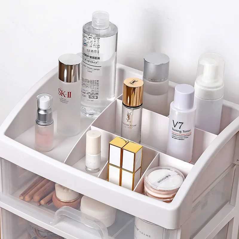 Make Up Case Jewelry Container Box Makeup Organizer Drawers Plastic Cosmetic Storage Box Makeup Brush Holder Organizers Y240906