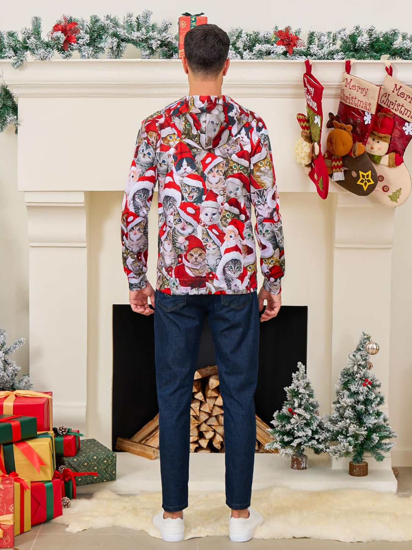 Hoodie For Mens Womens Ugly Christmas Hoodies Men Women Xmas Funny Cool Sweatshirt Pullover With Pocket M-Xxl Graphic Sweatshirt Long Sleeve Free ship