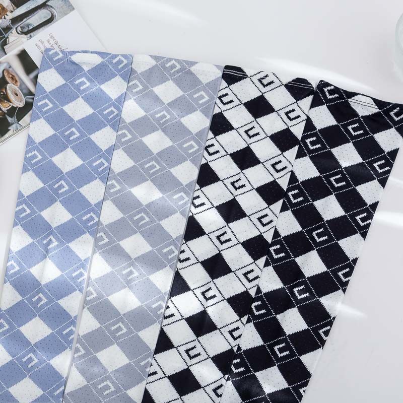 Ice silk sunscreen sleeve checkerboard letters trend cycling sports arm protection hand sleeve men and women