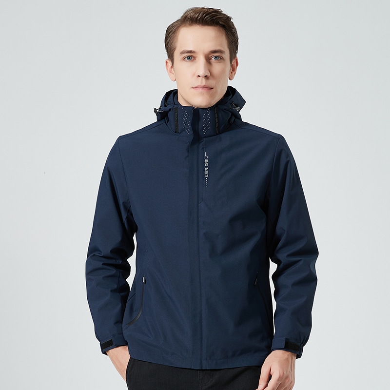 Autumn and winter hooded soft shell waterproof cardigan, assault couple wear-resistant outdoor off-road suit, student school uniform, team uniform