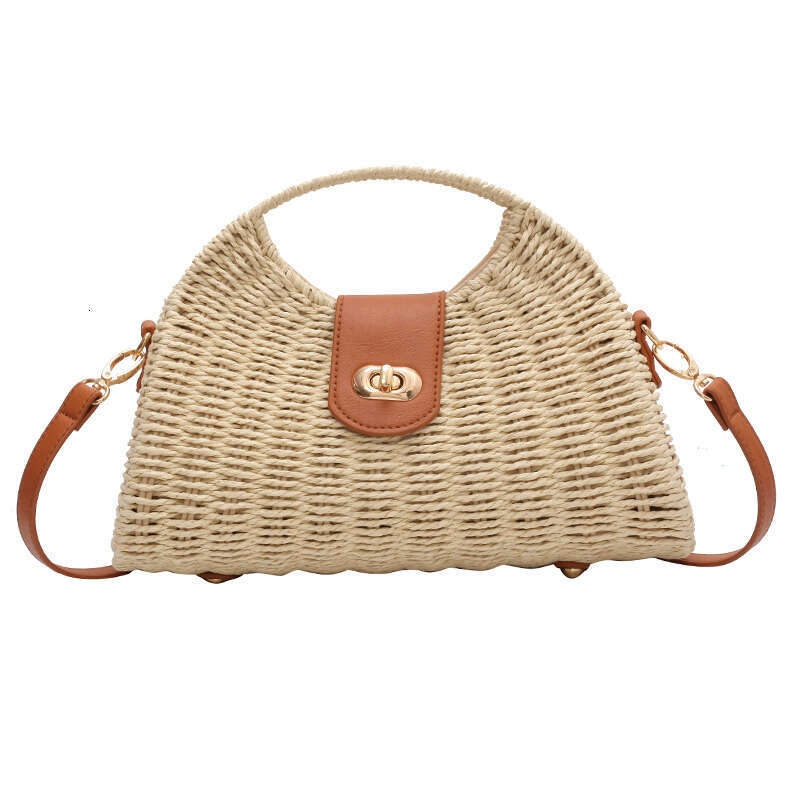 straw New Summer bag women small Woven Handmade design Handbag Lady Tote Vacation Beach Rattan leisure Shoulder Bag Hand cdbd 4