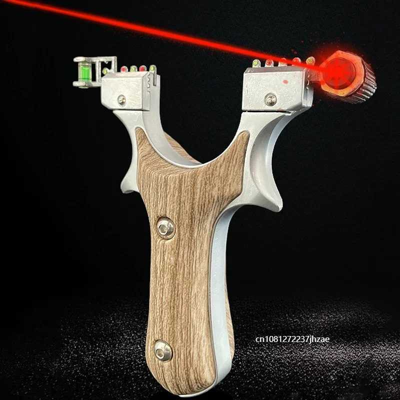 Alloy slingshot wood grain slingshot outdoor hunting supplies precision hunting slingshot manual tools W240905