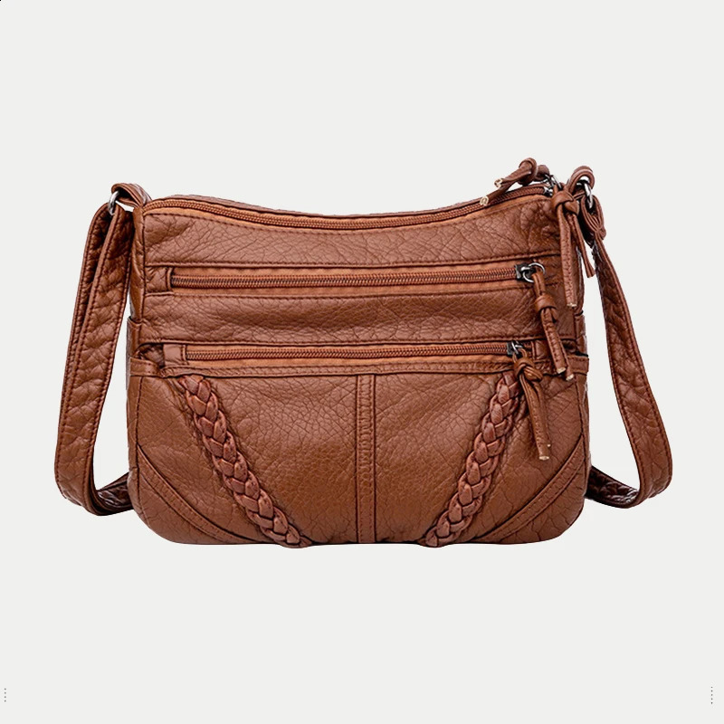 Arrival Women Shoulder Bags Retro PU Leather Messenger Bag For mama Lightweight Crossbody Purse Female Handbags 240905
