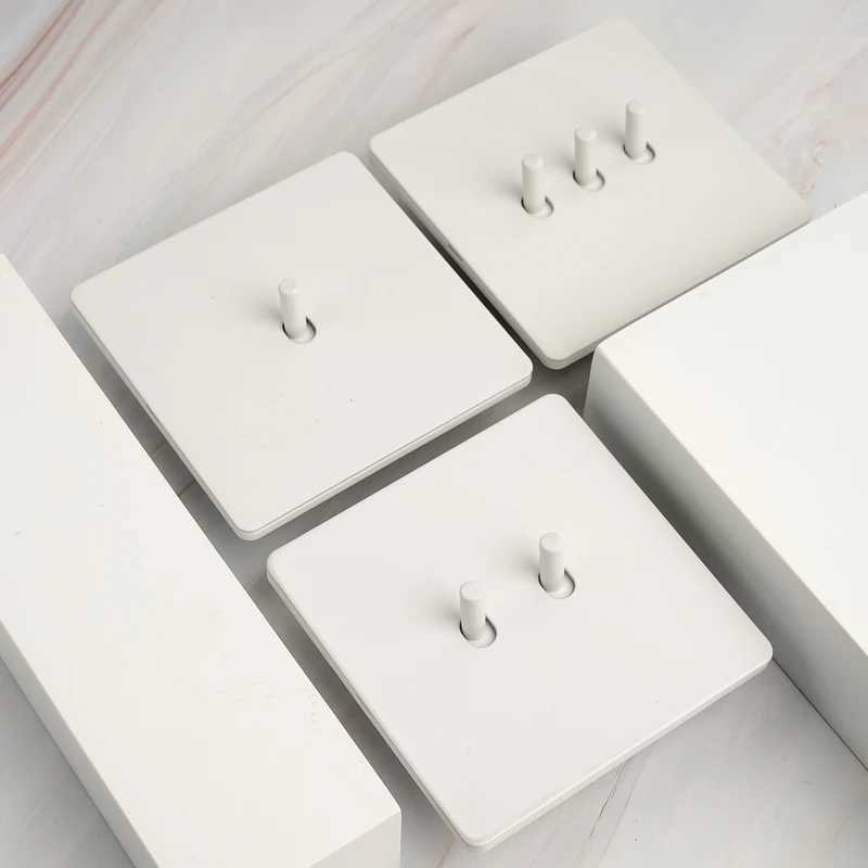 Toggle switch White stainless steel panel retro wall lamp switch AC110-250V 1 2 3 4 Gang 2 Way16A Universal wall light switch Y240905