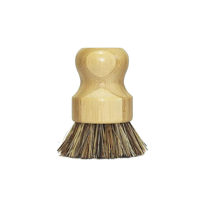 Dish Round Handle Pot Wood Brush Household Sisal Palm Bamboo Kitchen Chores Rub Cleaning Brushes es
