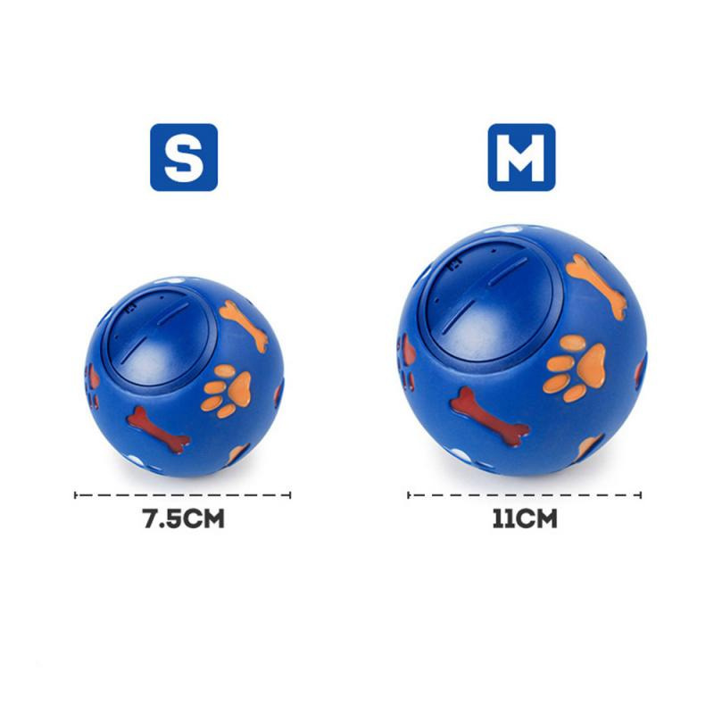 Dog Toy Rubber Ball Chew Dispenser Leakage Food Play Ball Interactive Pet Dental Teething Training Toy Blue Red Diameter 7.5 cm
