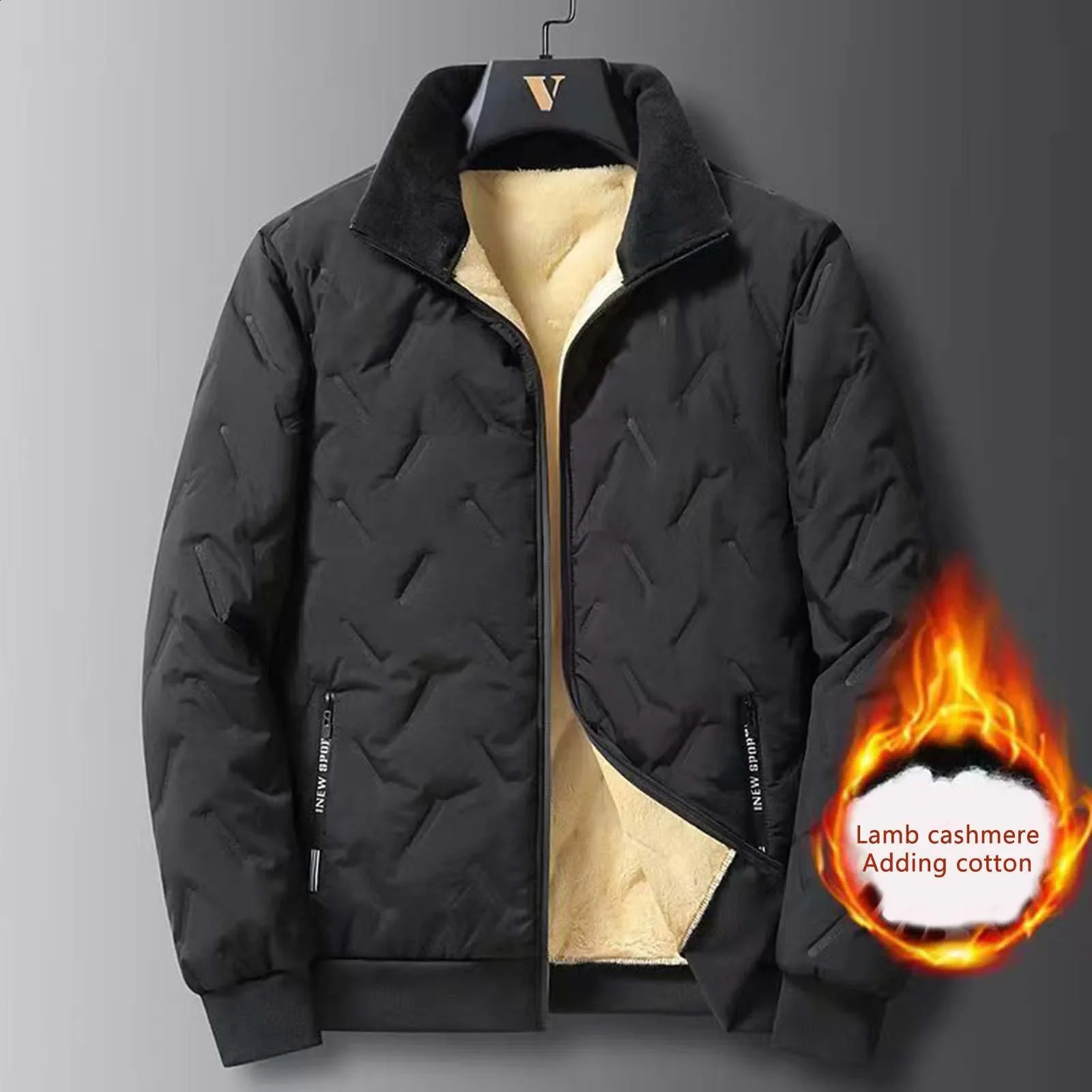 Winter jacket men autumn thick wool windproof snow mens warm bomber 240905