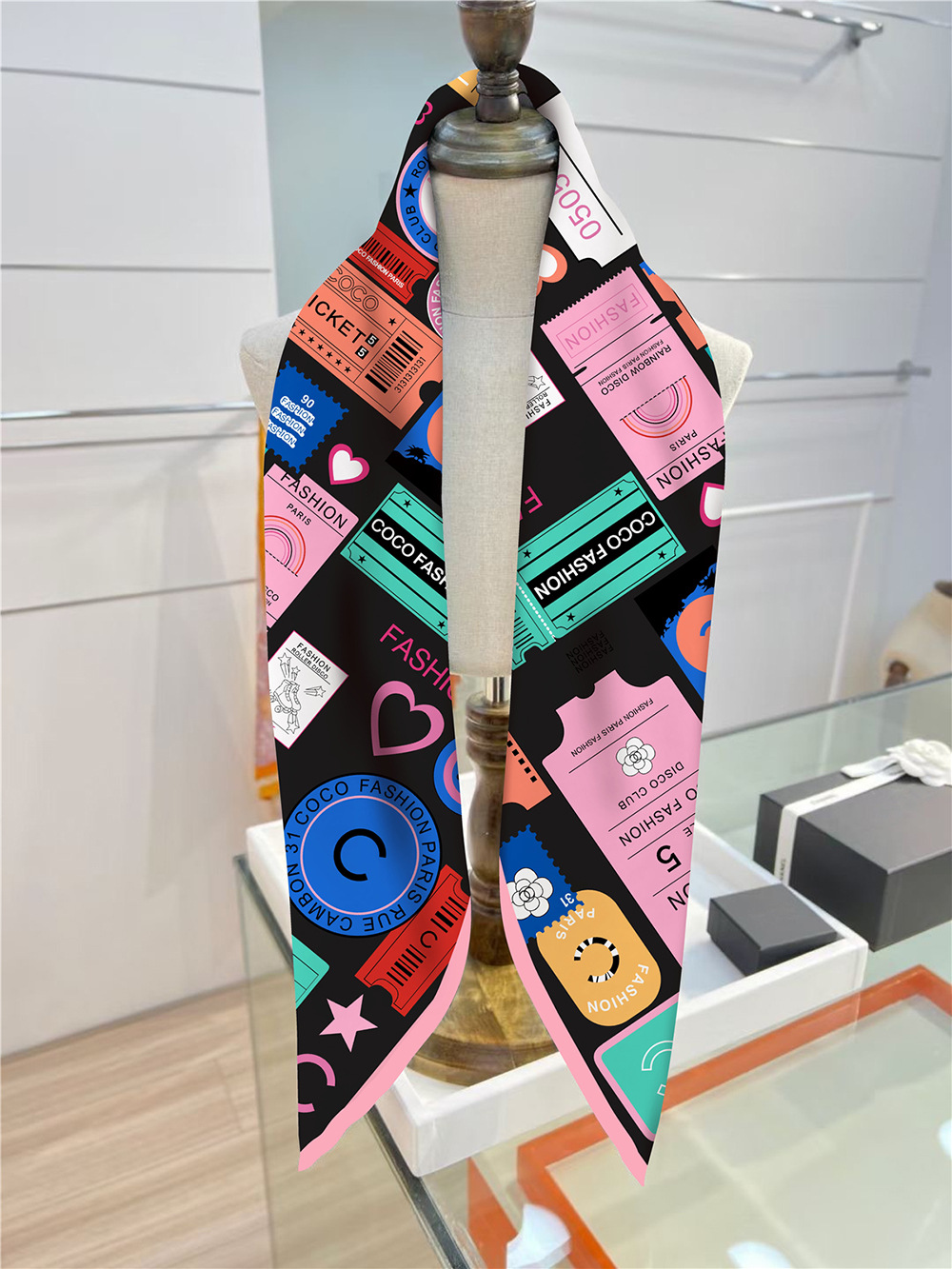 Fashion Spring Square Head Twill Scarf 90CM Hair Neck Shawls Bag Bandanas Summer Accessories Female Foulard Femme 90cm*90cm Scarves for Ladies Christm