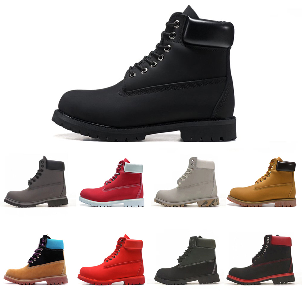 designer 6 inch Heritage premium Waterproof boots for mens womens wheatblack white brwon grey pink redarmy green blue Ankle booties menstrendy booties winter shoes