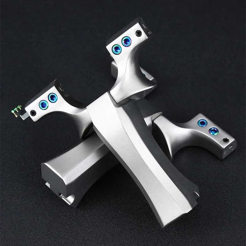 Camping aluminum handle professional slingshot outdoor hunting large powerful slingshot self-defense tool slingshot W240905