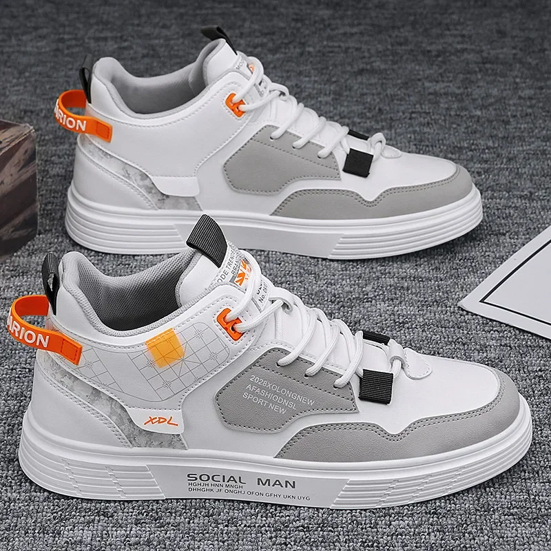 Student Men Cricket Youth New Fashion Versatile High Top Flat Outdoor Travel Basketball New Sports Casual Shoes Vacation 97f7