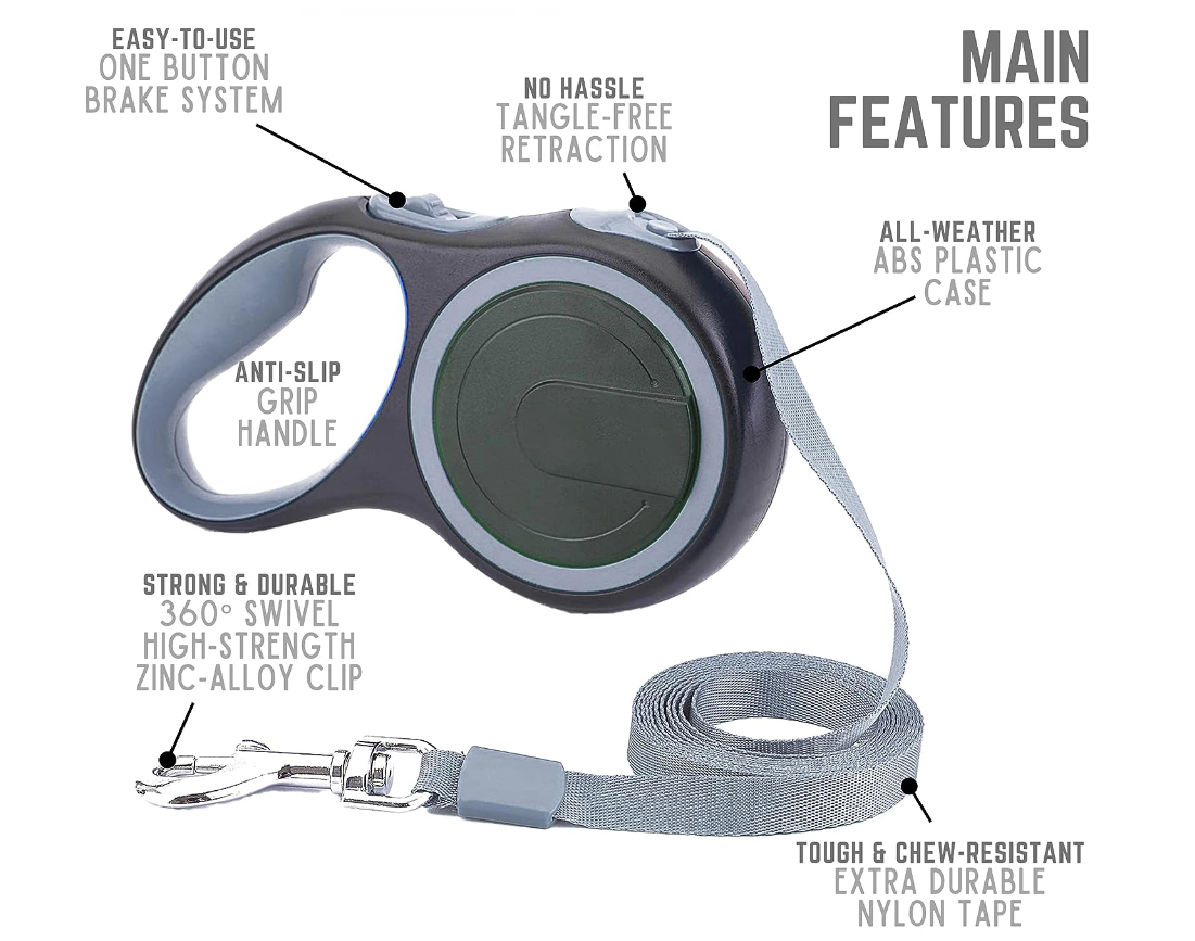 Happy Dog 8-Meter Automatic Retracting Leash - Durable and Comfortable for All Dogs
