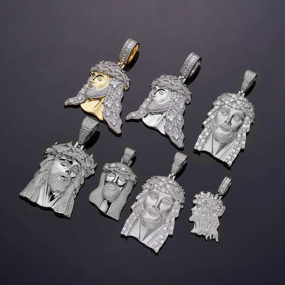 High Quality Hip Hop Religious Mossanite Piece Gold Iced Out Vvs Moissanite Pendant Jesus Big Size
