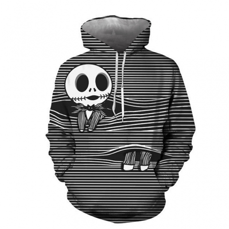 Halloween Skeleton Horror Night Party cosplay digital 3D printed hooded hoodie for men and women casual