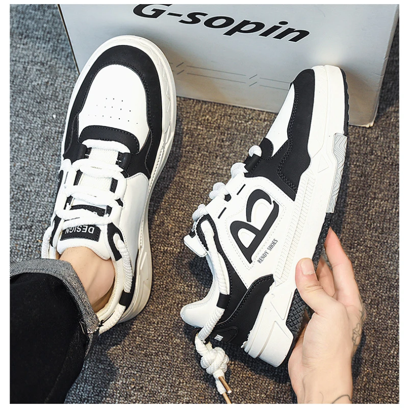 Free shipping Men's Run Sneaker Walking Leather Shoes Youth Casual Cricket Shoes Fashion Trend Comfort Skateboard Shoes Zapatos Casuales