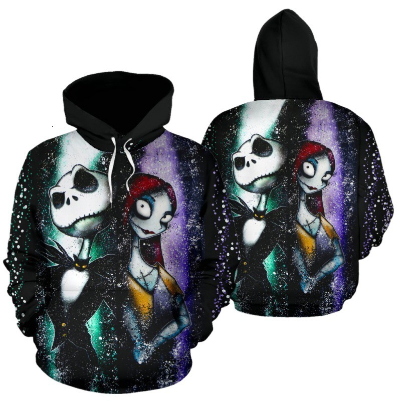 Halloween Skeleton Horror Night Party cosplay digital 3D printed hooded hoodie for men and women casual