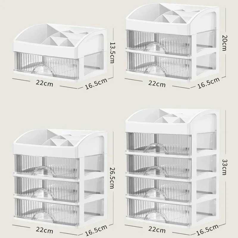 Hot Drawer Makeup Organizer Large Capacity Plastic Makeup Storage Box Lipstick Holder Large Capacity Office Supplies Storage Box Y240906