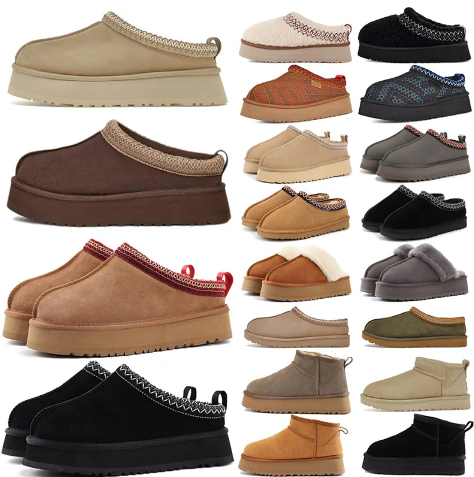 australia Tasman Slippers Tazz Classic Ultra Mini Platform Boots Disquette Fluff Yeah Funkette scuffette Black Chestnut Sand Mustard Seed Warm Snow Womens sliders