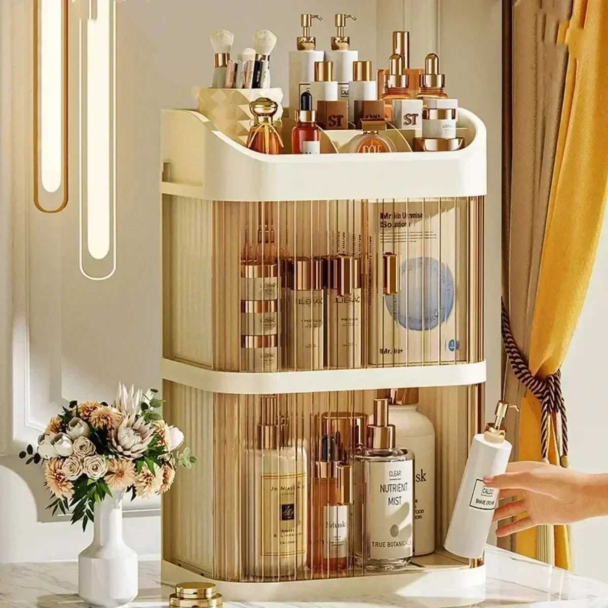Dust-proof Cosmetic Organizer Makeup Storage Box Large Capacity Jewelry Nail Polish Cosmetic Container Makeup Organizer Box Y240906